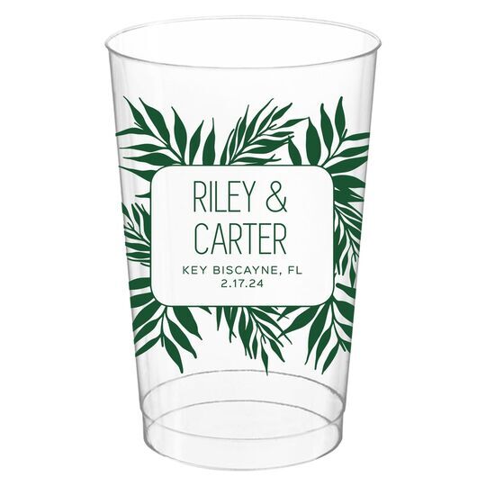 Palm Leaves Clear Plastic Cups